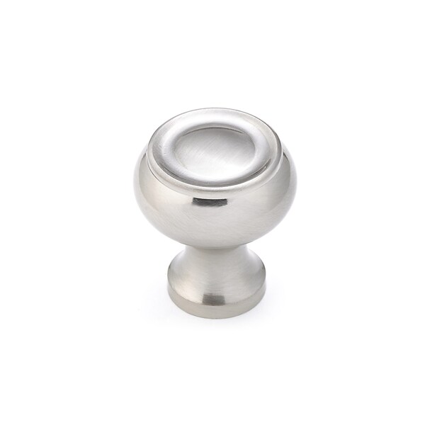 Richelieu 1 3/16 in (30 mm) Brushed Nickel Traditional Metal Cabinet Knob - BP5120530195