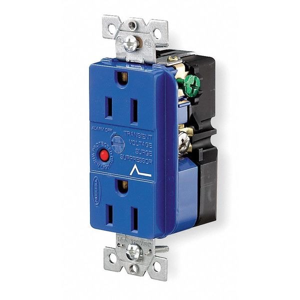 Receptáculo Hubbell, 15 amperios, 125V AC, montaje empotrado, toma decorativa duplex, 5-15R, azul - IG5262SA