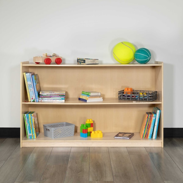 Flash Furniture Wooden 2 Section School Classroom Storage Cabinet - MK-STRG007-GG