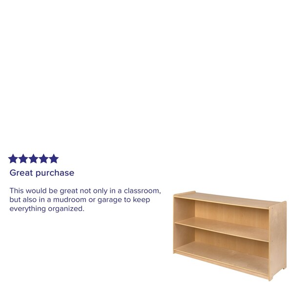 Flash Furniture Wooden 2 Section School Classroom Storage Cabinet - MK-STRG007-GG
