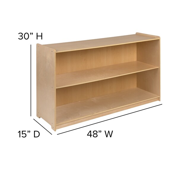 Flash Furniture Wooden 2 Section School Classroom Storage Cabinet - MK-STRG007-GG