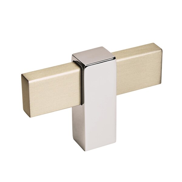 Amerock Mulino 2-3/8 in 60 mm Length Silver Champagne/Polished Chrome Cabinet Knob - BP36720SC26