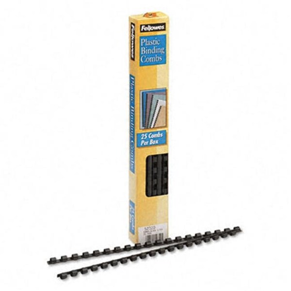 Fellowes Fellowes 52320 Plastic Comb Bindings  1/4   20-Sheet Capacity  Black  25 per Pack - 52320