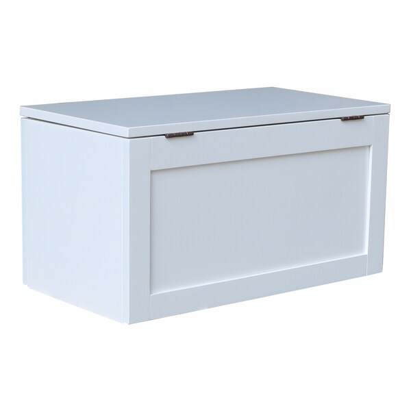 International Concepts Rectangle Storage Box, 22 in W, 12 in L, 12 in H, Wood, White - TC08-922