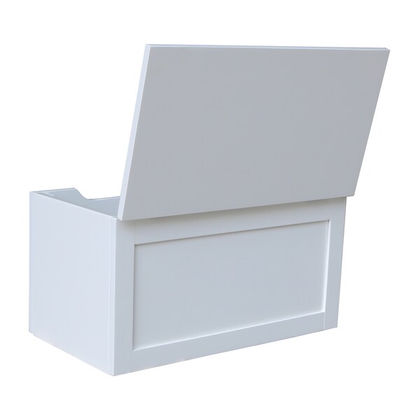 International Concepts Rectangle Storage Box, 22 in W, 12 in L, 12 in H, Wood, White - TC08-922
