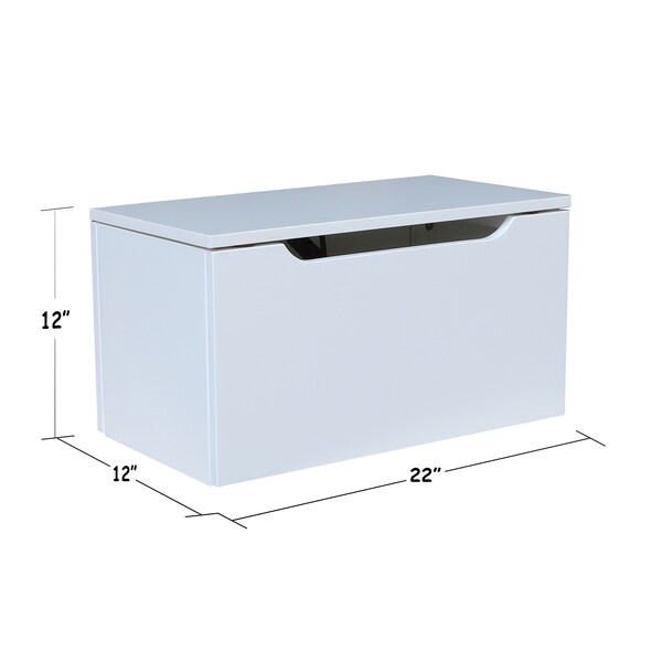 International Concepts Rectangle Storage Box, 22 in W, 12 in L, 12 in H, Wood, White - TC08-922