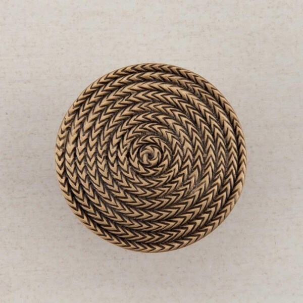 Acorn Mfg Artisan Collection Rope Circle Knob, Museum Gold - DQHGP