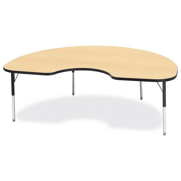 Jonti-Craft Berries Kidney Activity Table, 48 in. x 72 in., E-height, Maple/Black/Black - 6423JCE011