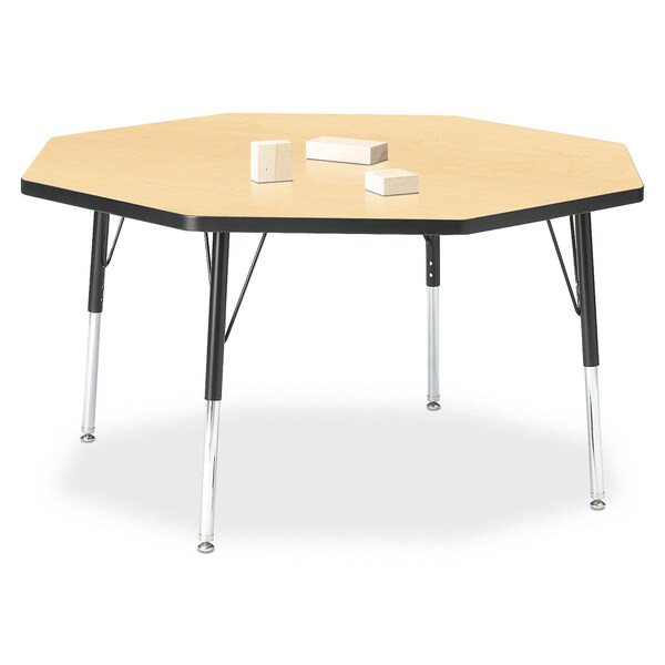 Jonti-Craft Berries Octagon Activity Table, 48 in. x 48 in., E-height, Maple/Black/Black - 6428JCE011