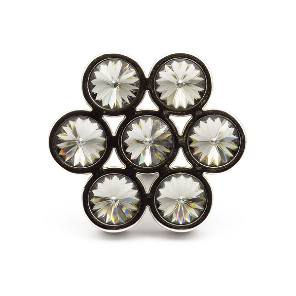 Richelieu 1 7/8 in (48 mm) x 1 23/32 in (44 mm) Chrome Contemporary Cabinet Knob Swarovski Crystal - 30774814013