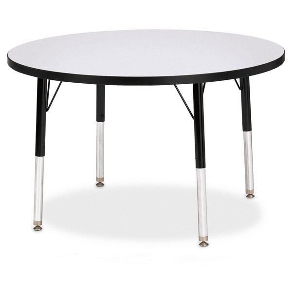 Jonti-Craft Berries Round Activity Table, 36 in. Diameter, E-height, Freckled Gray/Black/Black - 6488JCE180