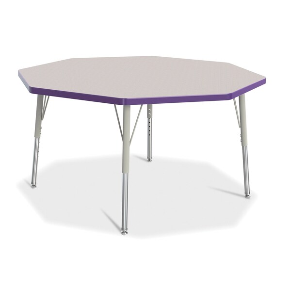Jonti-Craft Berries Octagon Activity Table, 48 in. x 48 in., E-height, Freckled Gray/Purple/Gray - 6428JCE004