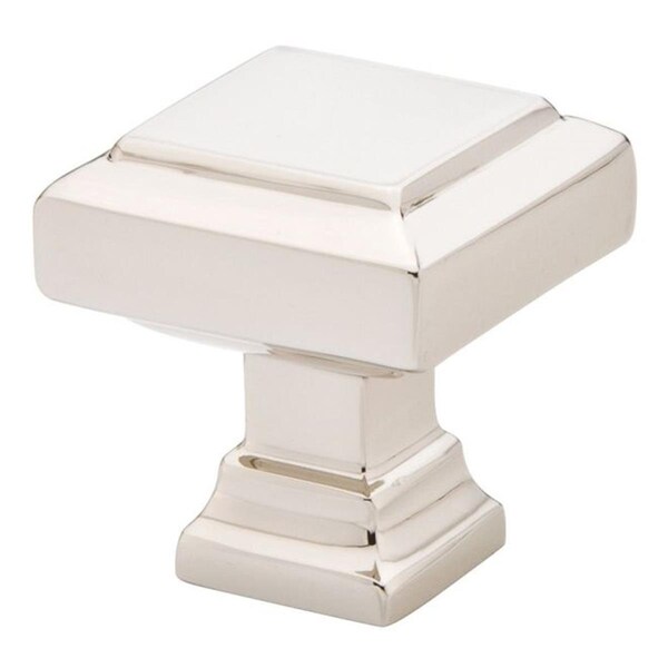Patioplus 1.375 in. Geometric Square Cabinet Knob, Bright Nickel - PA1635145