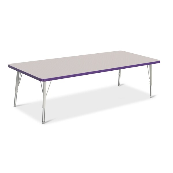 Jonti-Craft Berries Rectangle Activity Table, 30 in. x 72 in., E-height, Freckled Gray/Purple/Gray - 6413JCE004