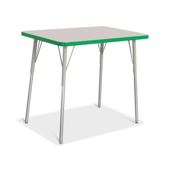 Jonti-Craft Berries Rectangle Activity Table, 24 in. x 36 in., A-height, Freckled Gray/Green/Gray - 6478JCA119