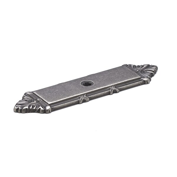Richelieu 4 3/16 in (106 mm) x 1 3/32 in (27.5 mm) Pewter Traditional Backplate for Knob - BP82908142