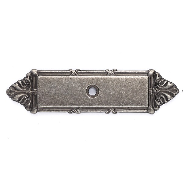 Richelieu 4 3/16 in (106 mm) x 1 3/32 in (27.5 mm) Pewter Traditional Backplate for Knob - BP82908142