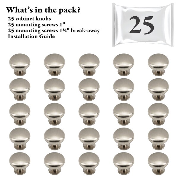 Designperfect 1 3/16 Diameter Mushroom Knob, 25PK - DPA25R53KSNB