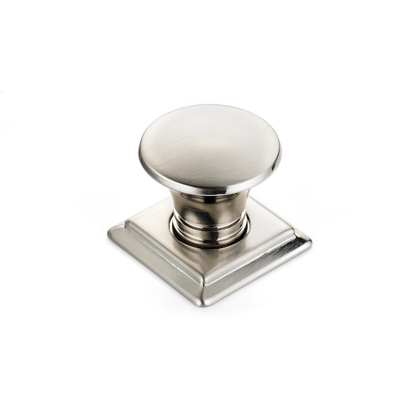 Richelieu 1 1/4 in. X 1 1/4 in. (32 mm x 32 mm) Brushed Nickel Traditional Metal Cabinet Knob - BP46702195
