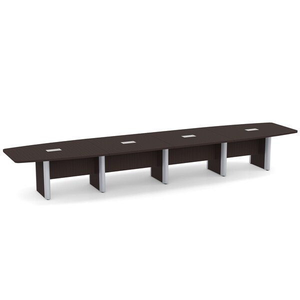 Officesource OS Laminate Conference Tables - Expandable Boat Shaped Conference Table with Elliptical Base - OSCBELP18ES