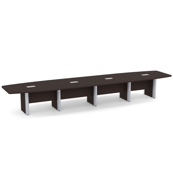 Officesource OS Laminate Conference Tables - Expandable Boat Shaped Conference Table with Elliptical Base - OSCBELP18ES