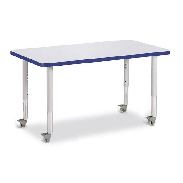 Jonti-Craft Berries Rectangle Activity Table, 24 in. x 36 in., Mobile, Freckled Gray/Blue/Gray - 6478JCM003