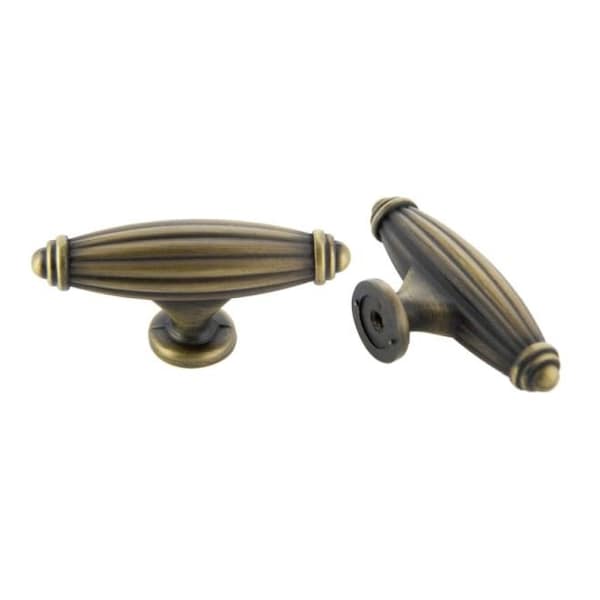 Crown 2-1/2" Deco Cabinet Knob Antique Satin Brass Finish - CHK86618ABSB