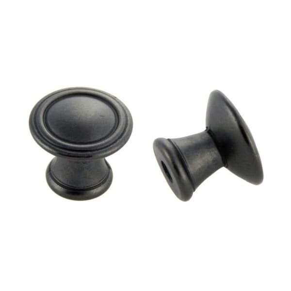 Crown 1-1/5" Deco Cabinet Knob Weathered Black Finish - CHK80110DACM