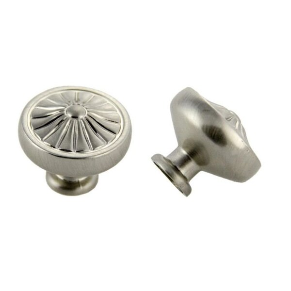 Crown 1-1/4" Deco Cabinet Knob Satin Nickel Finish - CHK81353SN