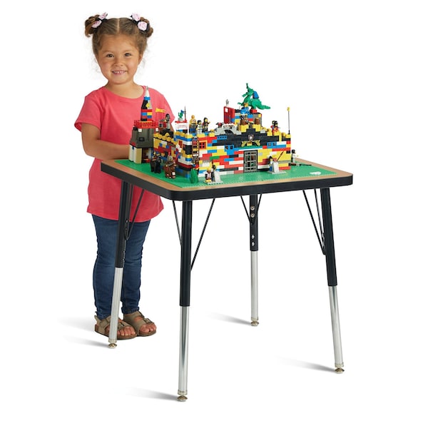 Jonti-Craft Adjustable Building Table-Traditional Brick Compatible-15-24 in.H - 5718JCE