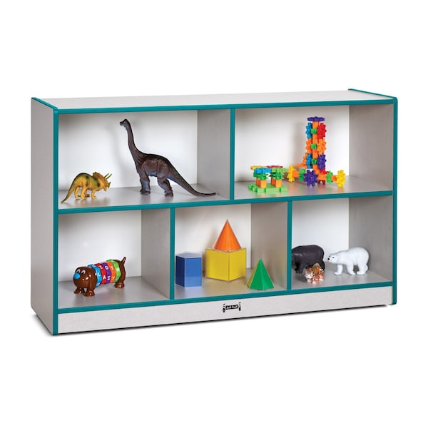 Jonti-Craft Rainbow Accents Low Single Mobile Storage Unit, Teal - 0392JCWW005