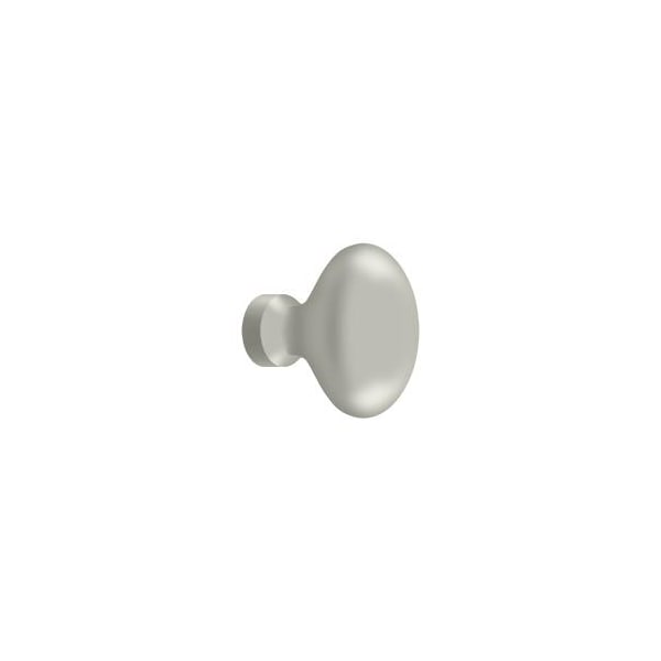 Deltana Knob, Oval/Egg Shape Satin Nickel - KE125U15