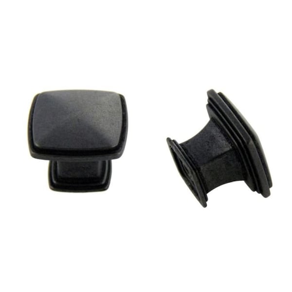 Crown 1-1/4" Square Cabinet Knob Weathered Black Finish - CHK81091DACM