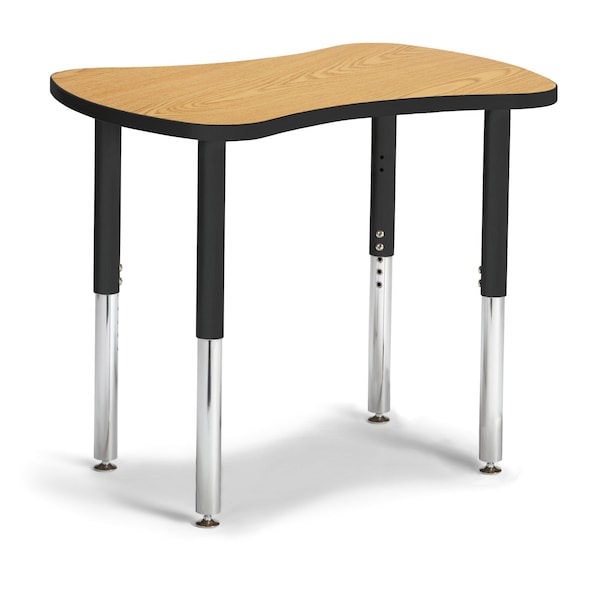 Jonti-Craft Berries Collaborative Bowtie Table, 24 in. x 35 in., Oak/Black - 6310JCS210