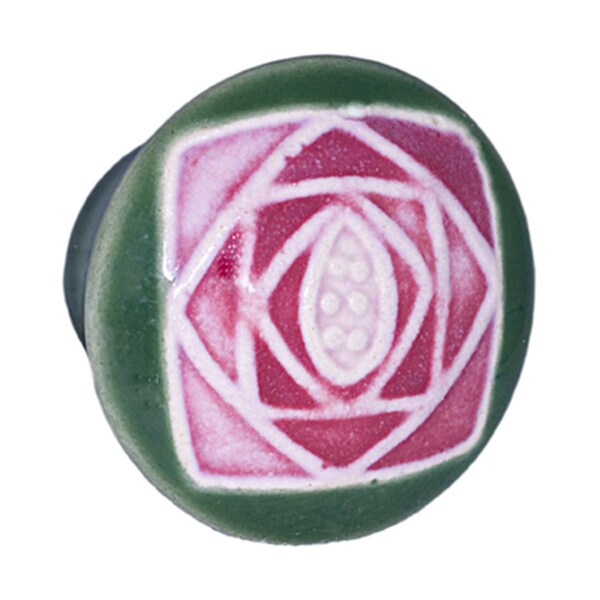 Acorn Mfg Sm Rd Green with Sq Mauve Rose - PR6YP
