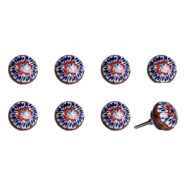 Pipers Pit Multi Color Ceramic & Metal Knob, 1.5 x 1.5 x 1.5 in., 8PK - PI3088517
