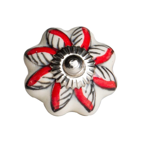 Homeroots Multi Color Ceramic & Metal Knob; 1.5 x 1.5 x 1.5 in. - Pack of 8 - 358116