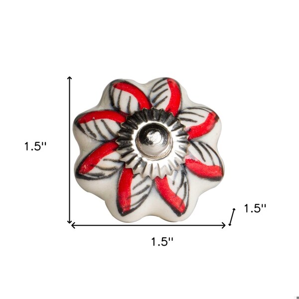 Homeroots Multi Color Ceramic & Metal Knob; 1.5 x 1.5 x 1.5 in. - Pack of 8 - 358116