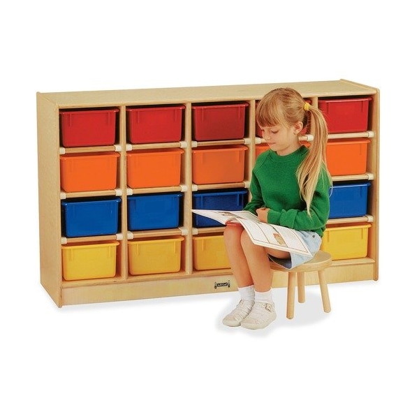 Jonti-Craft JontiCraft 0421JC, TRAY MOBILE CUBBIE, 48W X 15D X 29.5H, BIRCH/ASSORTED - JNT0421JC