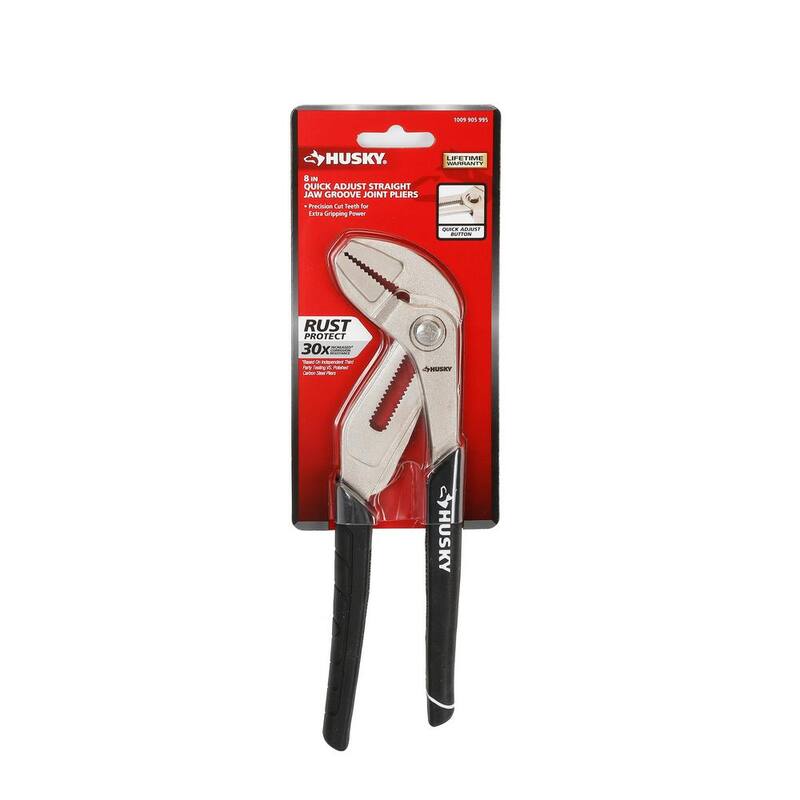 Pinzas de Ranurado de 8 pulgadas Husky con Articulación de Ajuste Rápido y Mandíbula Recta - 90924