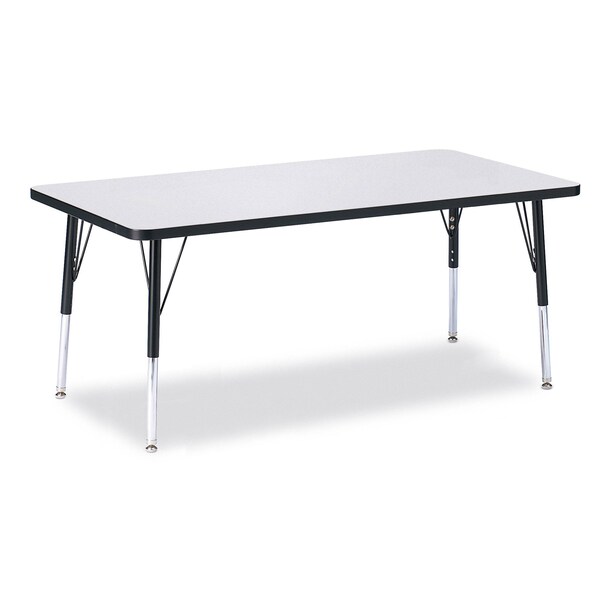 Jonti-Craft Berries Rectangle Activity Table, 30 in. x 60 in., E-height, Freckled Gray/Black/Black - 6408JCE180