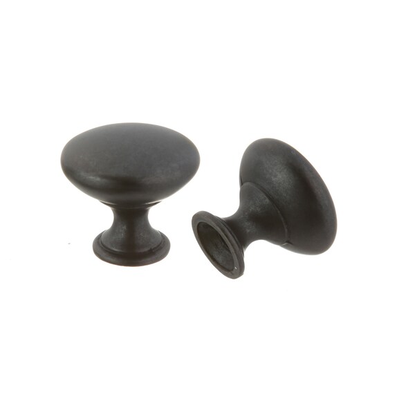 Pride Industrial 1-1/16in Diecast Mushroom Cabinet Knob Weathered Black Finish - K910DACM