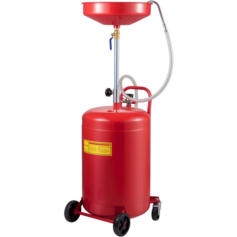 VEVOR Waste Oil Drain Tank 20 Gallon Portable Oil Drain Air Operated Drainer Oil Change, Oil Drain Container, Fluid Fuel Transfer Drainage Adjustable Funnel Height, with Wheel for Easy Oil Removal - QCPJLBHDYF20UAJ6WV0