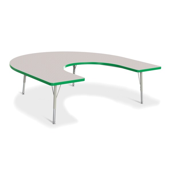 Jonti-Craft Berries Horseshoe Activity Table, 66 in. x 60 in., E-height, Freckled Gray/Green/Gray - 6445JCE119