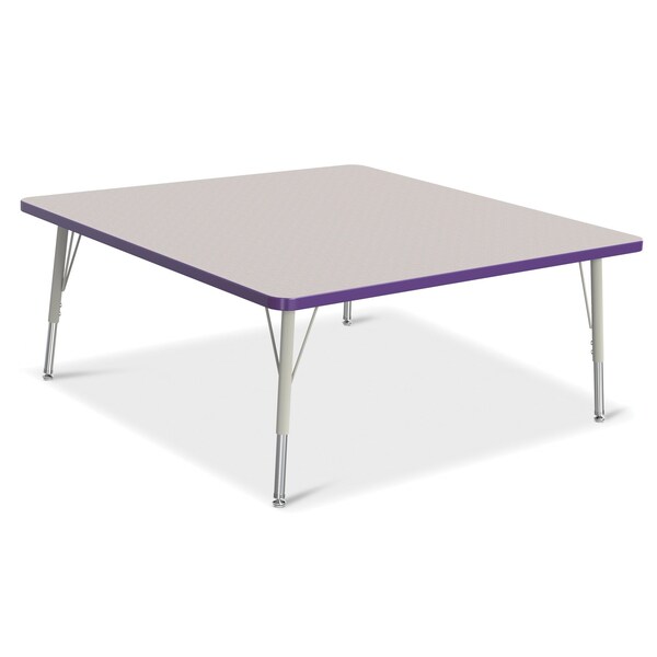 Jonti-Craft Berries Square Activity Table, 48 in. x 48 in., E-height, Freckled Gray/Purple/Gray - 6418JCE004