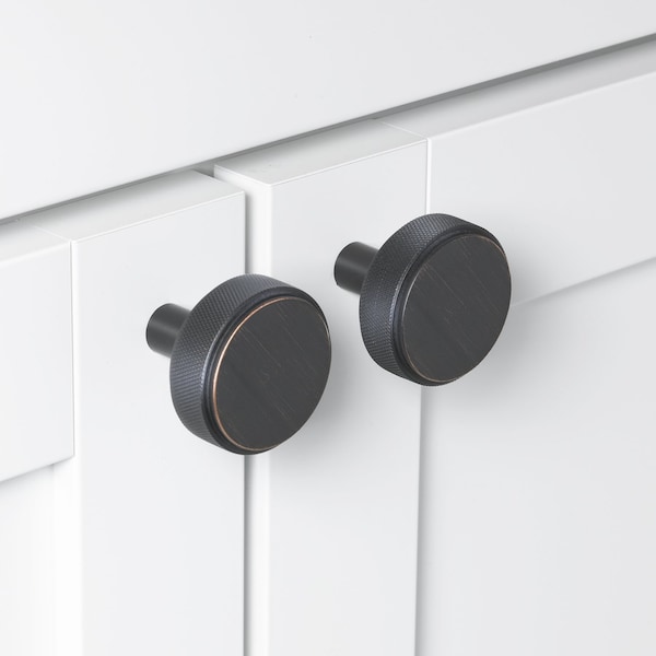 Gliderite Hardware 1-1/2 in. Knurled Knob Oil Rubbed Bronze - 5825-ORB-1