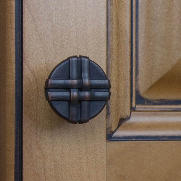Gliderite Hardware 1-1/4 in. Oil Rubbed Bronze Weaved Cabinet Knob, 10PK - 5416-ORB-10