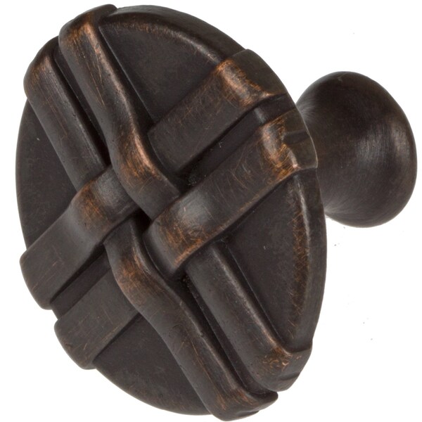 Gliderite Hardware 1-1/4 in. Oil Rubbed Bronze Weaved Cabinet Knob, 10PK - 5416-ORB-10