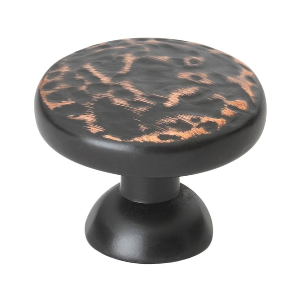Gliderite Hardware 1-1/8 in. Oil Rubbed Bronze Hammered Cabinet Knob, 10PK - 5080-ORB-10