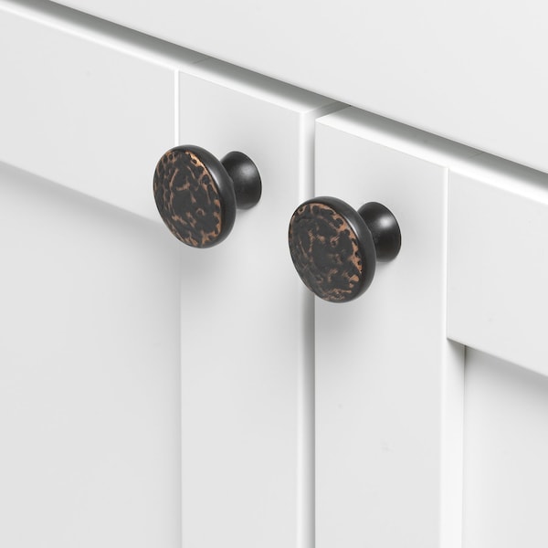 Gliderite Hardware 1-1/8 in. Oil Rubbed Bronze Hammered Cabinet Knob, 10PK - 5080-ORB-10